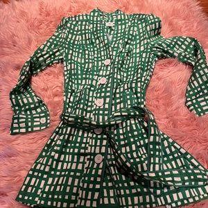 Green and white lightweight linen/rayon coat from CABI.